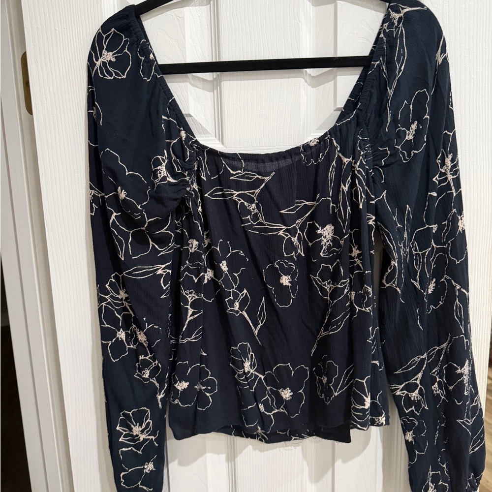 Billabong Midnight Blue Floral Blouse